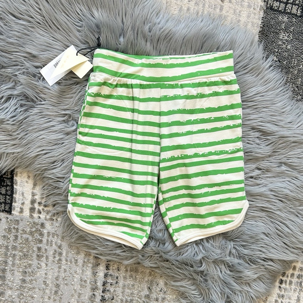 Noé & Zoë Green Striped Bermudas 100% Organic Cotton Size 10Y (MSRP $40)